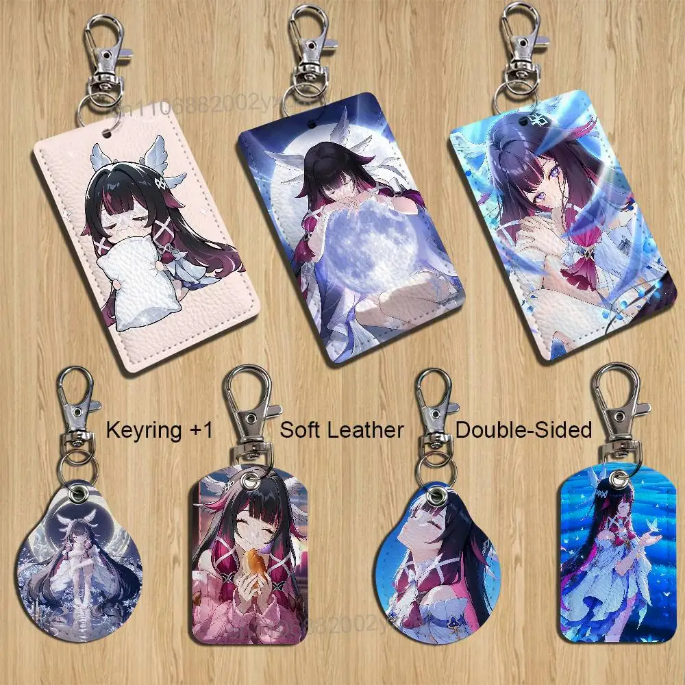 

Art G-Genshin ImpactS Columbina Keychain Holder Suitable For Subway Bank Bus Card Case Badge Holder Wallet Card Textured pattern