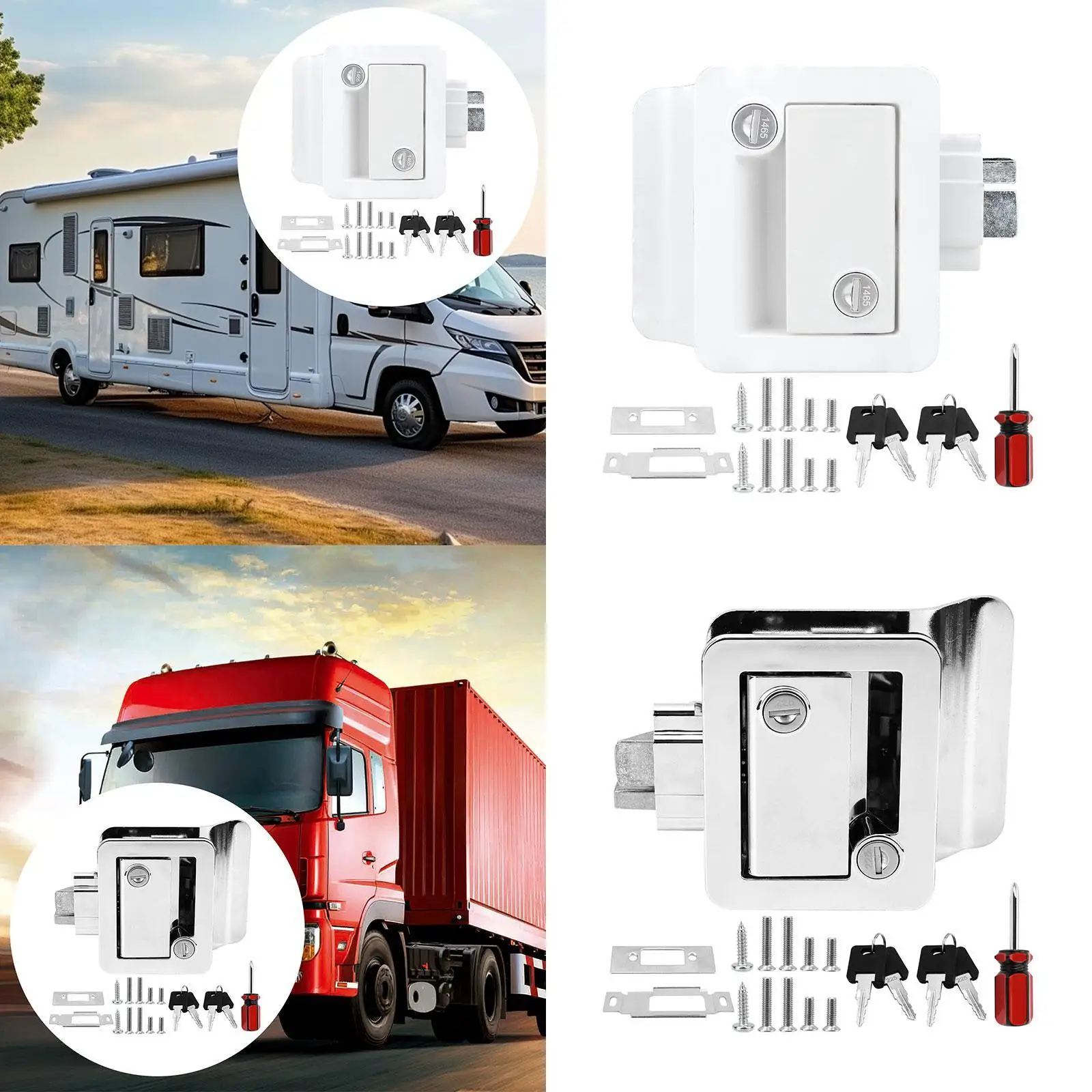 

RV Door Lock Replacement Handle for Travel Trailer Cargo Hauler Caravans