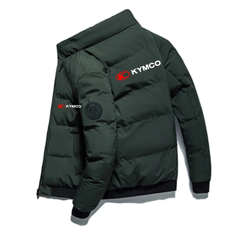 Nueva chaqueta Parkas KYMCO de invierno para hombre, moda coreana, cuello levantado, grueso, cálido, cazadora informal, Abrigo acolchado térmico