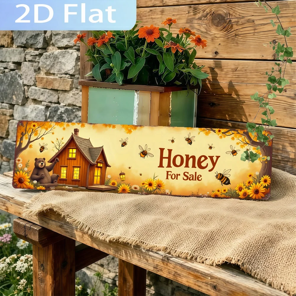 2D Flat - A Vintage-Style Sign Measuring , Labeled 'Honey'. This Decorative Item Is Perfect for Enhancing