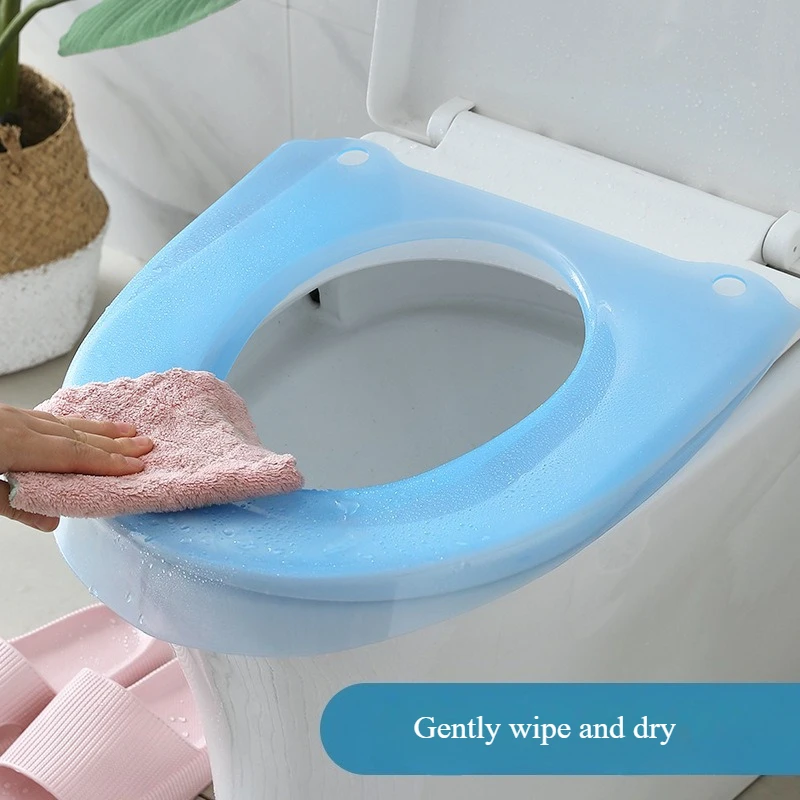Washable Toilet Seat Cover Waterproof Sticker Foam Cushion V-shaped Toilet Seating Washer Bathroom Implement Home Merchandises - Image 2