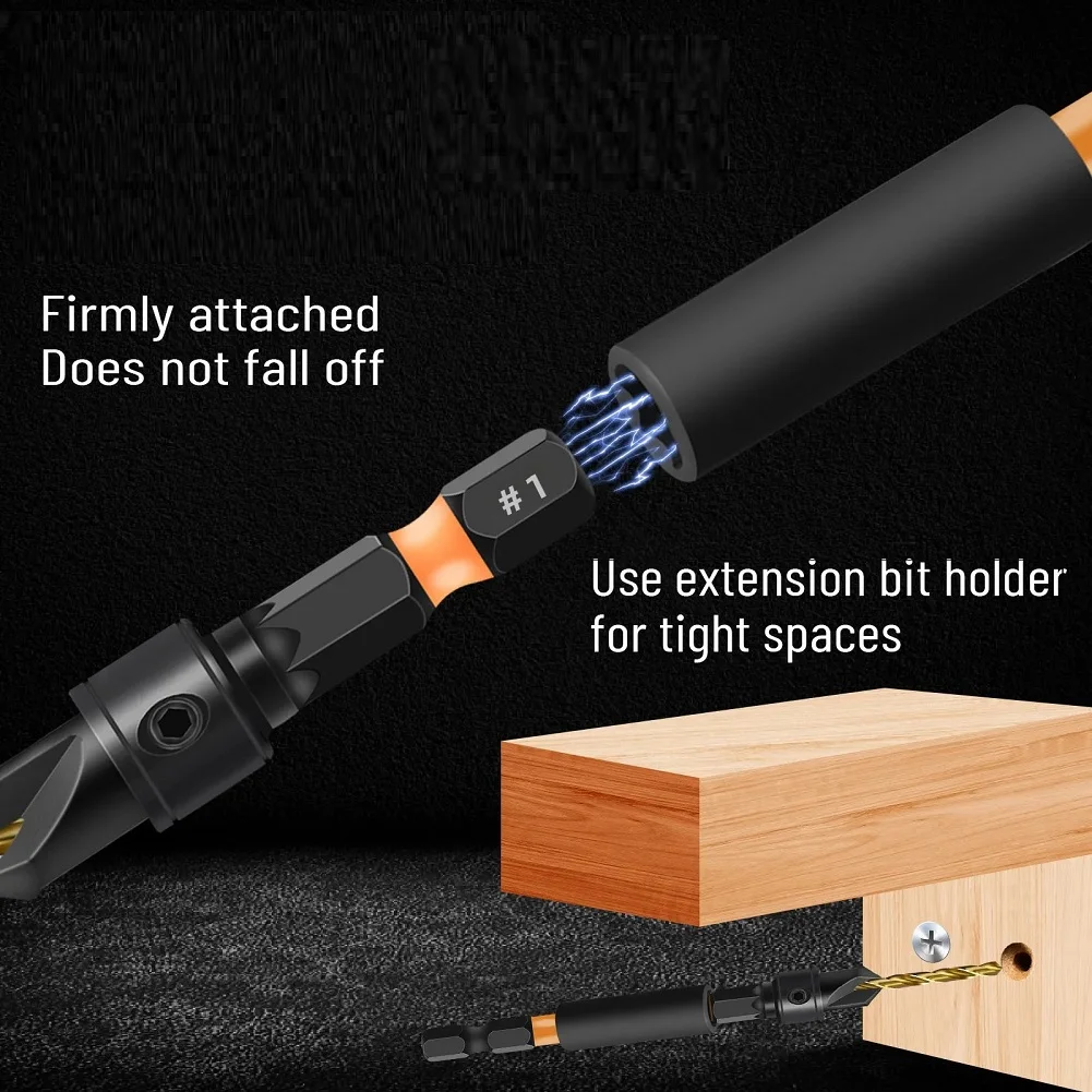 

12pcs Hex Shank Countersink Drill Bit Set With Replaceable Bit Twist Drill Power Tool For Wood Drilling Rotary Tools