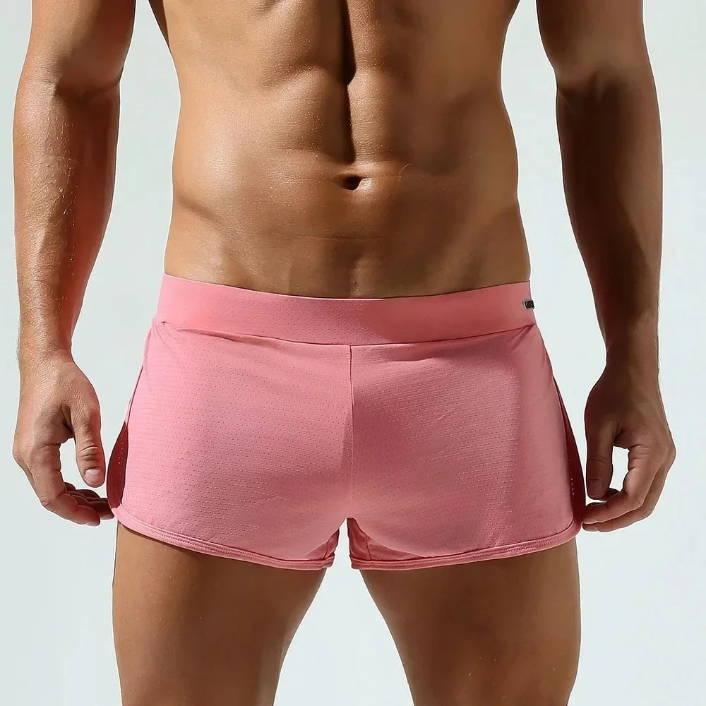Men's Mesh Lined Lounge Shorts, Breathable Athletic Boxer Briefs