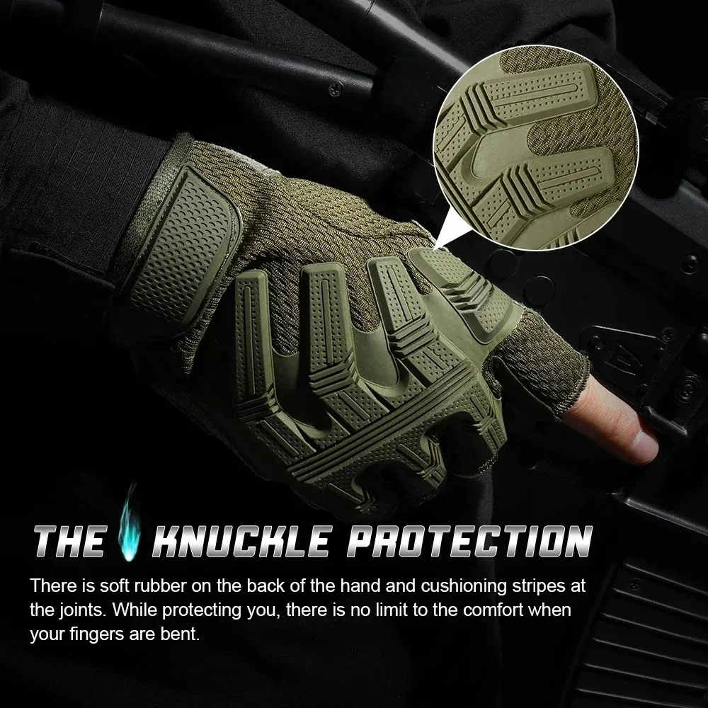 Tactical Fingerless Gloves Airsoft Bicycle Outdoor Shooting Hiking Hunting Camping Breathable Half Finger Glove Men High Quality