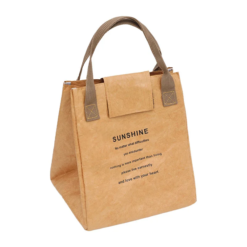 DuPont Paper Insulated Lunch Bag Portable Office Worker Lunch Box Anti-fouling Oilproof Large Capacity Thermal Storage Bag
