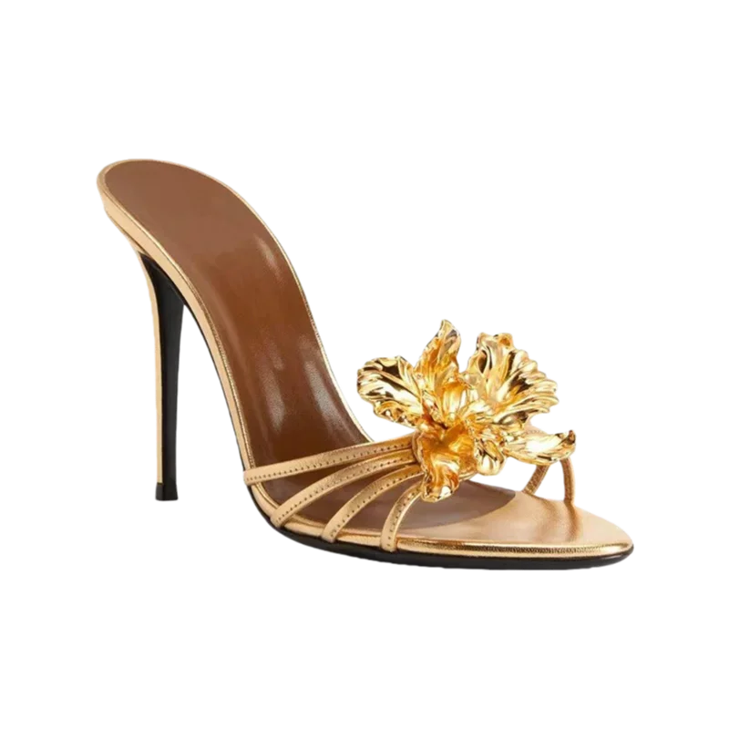 Super Fashionable Thin Heeled PU Office Shoes Plus Size Solid Pattern Sexy Women's Sandals and Slippers Peep Toe