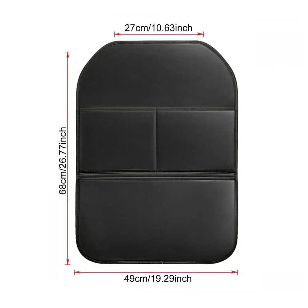 Automotive Kick Mat 1 or 2 Pcs Car Back Seat Protector Set Waterproof Faux Leather Kick Mats with Storage Pockets Automotive
