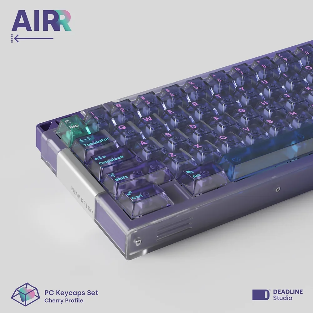 DEADLINE-Touches de clavier mécanique AIRR, violet, translucide, haut de gamme, sans profil, accessoires pour PC Gamer, cadeau, original