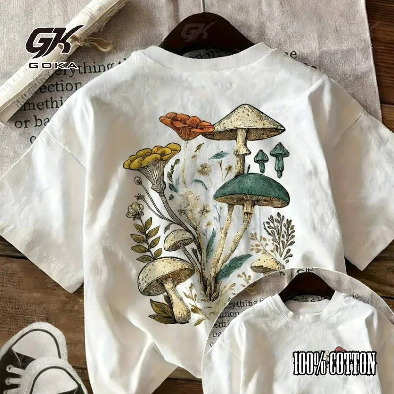 Cottagecore Mushroom Graphic T-Shirt Goblincore Fungi Toadstool Print Tee Boho Nature Aesthetic Streetwear Hipster Comfortable