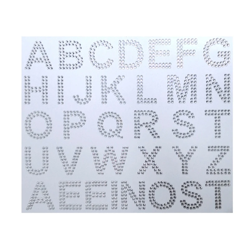 Self Adhesive 3D Letters 4cm Diamante Glitter Sticker Craft Clear Self Adhesive for Rhinestone Stickers for DIY Craft 3XUA