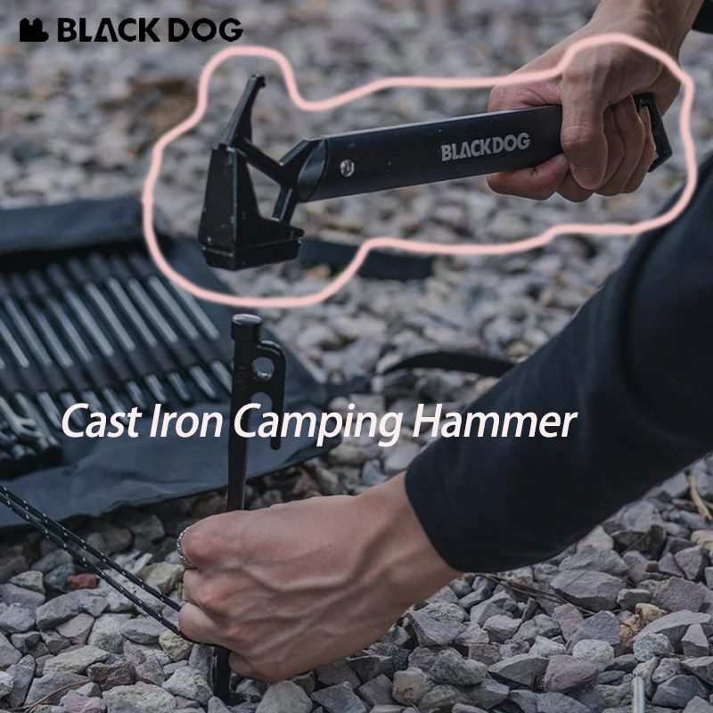 

Naturehike BLACKDOG Outdoor Cast Iron Camping Hammer 610g Lightweight Hammer Camping Tent Multifunction Portable Nail Puller