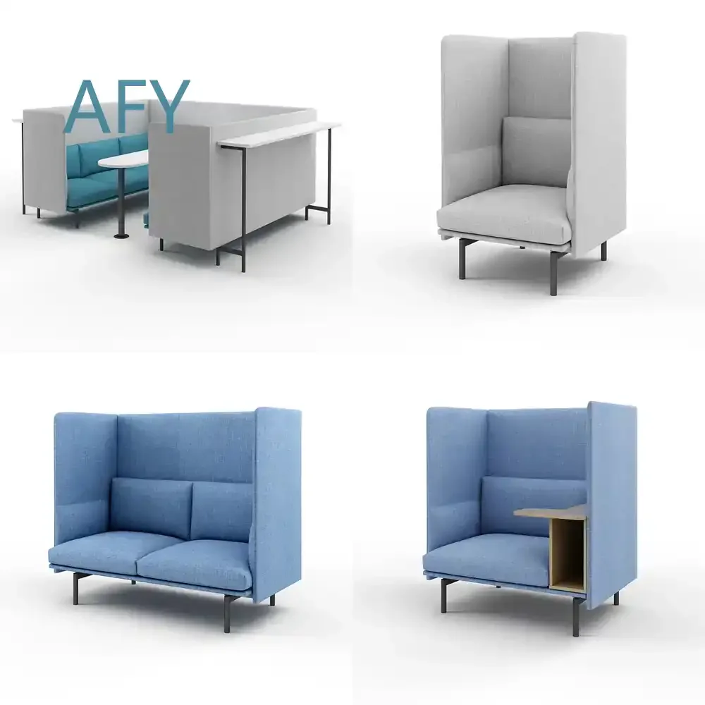 Luxury Meeting Sofa for Office Waiting Room High Partition Back Soundproof Private Reception Lounge Sofa for Modern Workplace