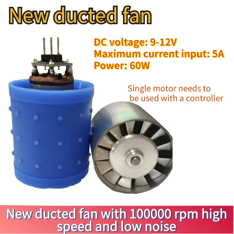 DC 9/12/24V 3.5A 5A Mini Brushless Motor 100000RPM High-speed CNC Aluminum Alloy Impeller Ducted Fan