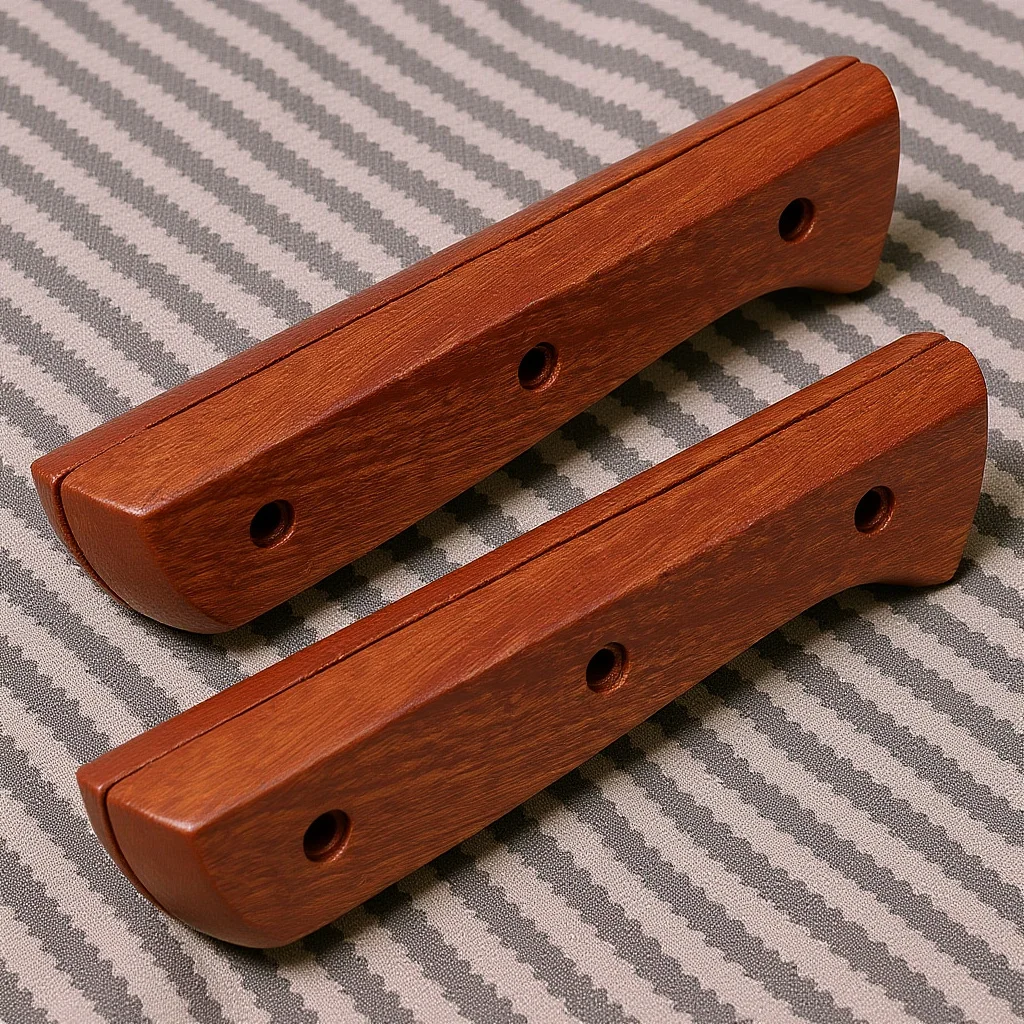 

1 Pair Wooden Knife Replacement, Anti-Slip Solid Wood Cutter Grip For Chef Kitchen Tools, Easy Install Pre-Drilled Hole,