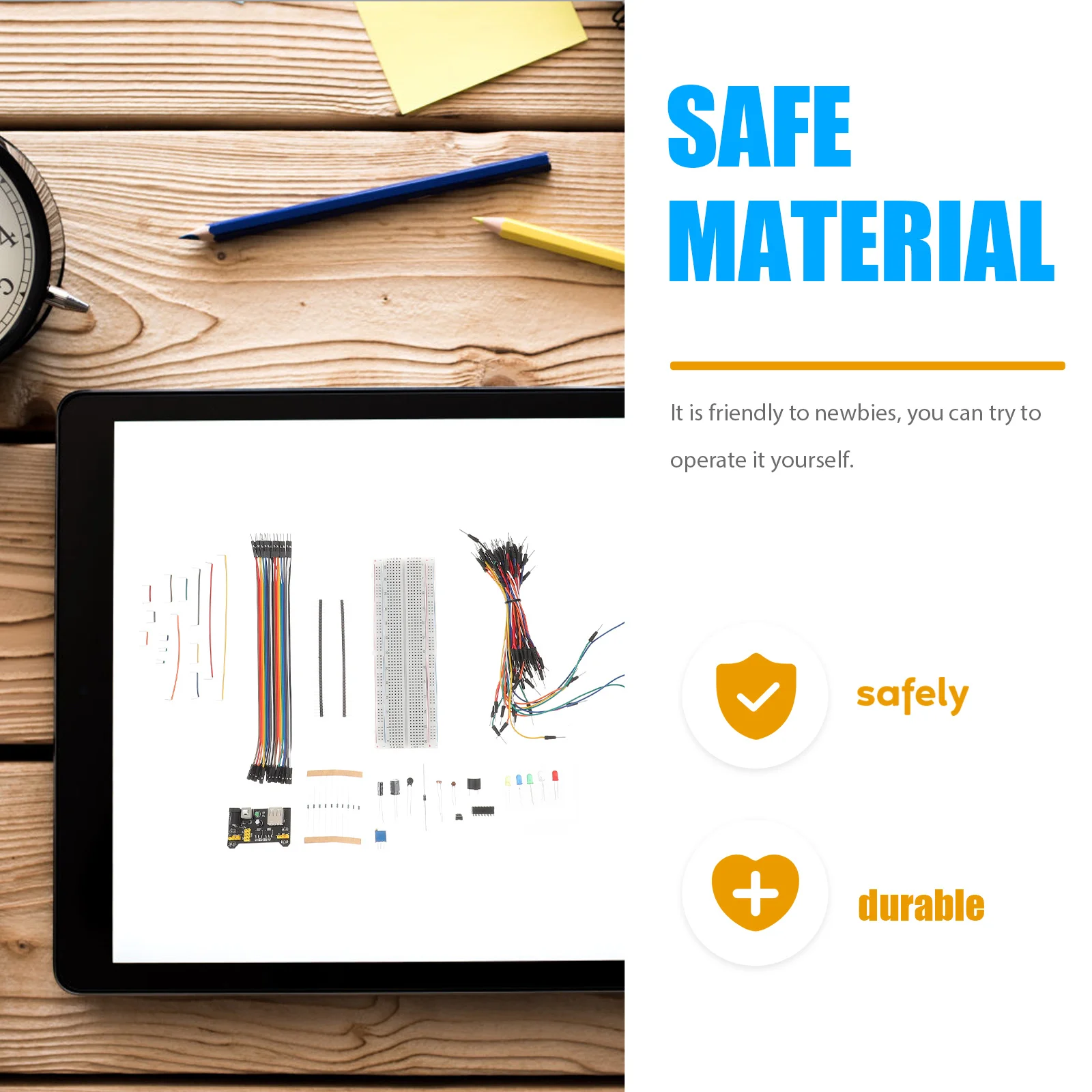 

Breadboard Kit for Prototyping Circuit Beginner Set R3 Components Power Supply Module Practical Durable Design