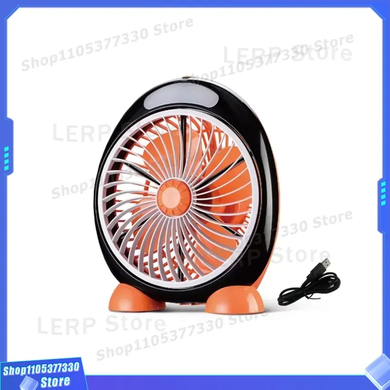 Portable Mini Table Fan 2 Speed Adjustable Desktop Cooling Fan with LED Light Small Personal Air Cooler for Home Office Desk