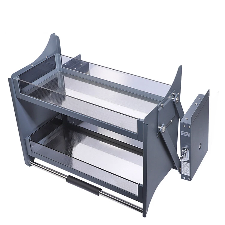 

Cabinet hanging Cabinet storage rack seasoning pull basket aluminum alloy storage pull-down Kitchen lifting pull