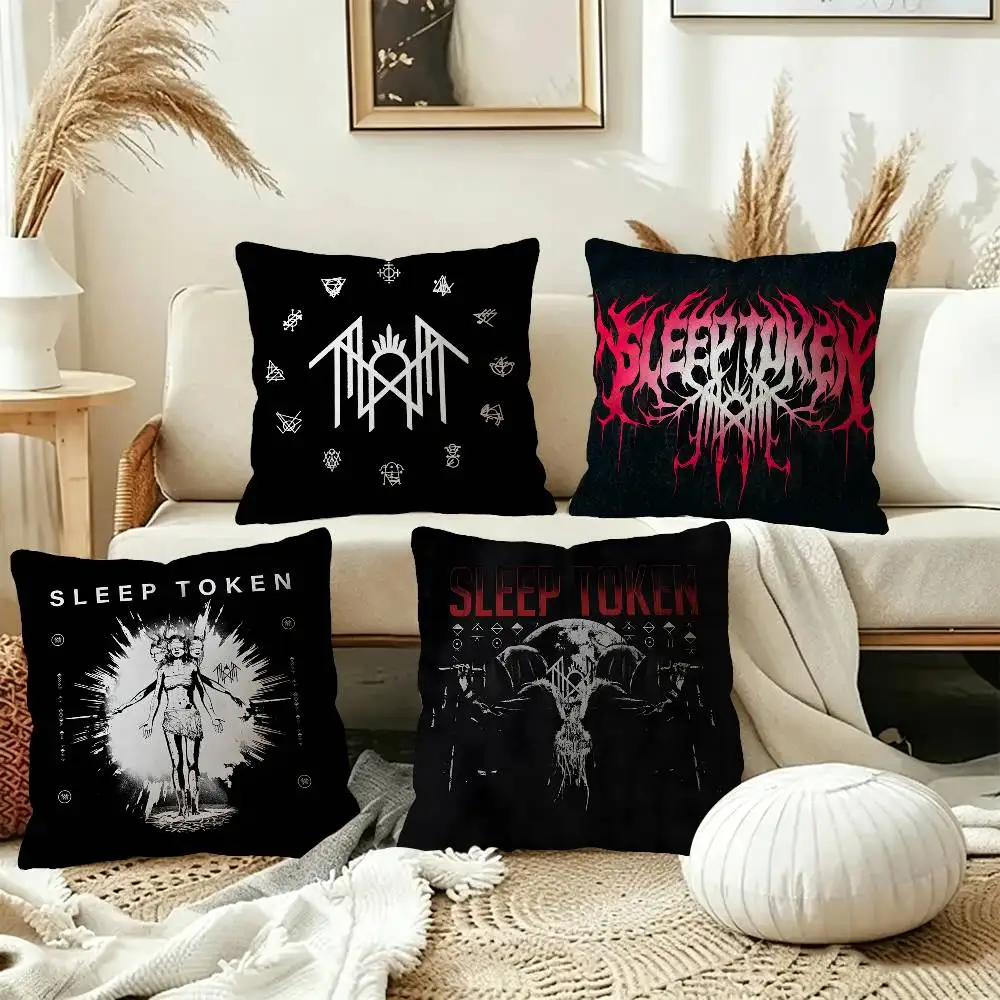 Sleep Rock Band T-Token Pillow Covers Cartoon Sofa Decorative Home Double-sided Printing Short Plush Cute Cushion Cover