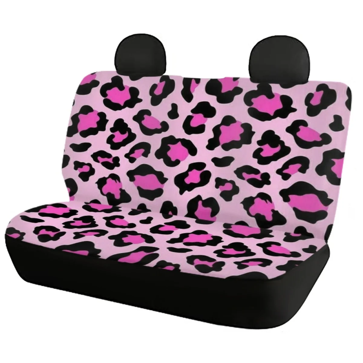 Pink Leopard Design Fashion Car Seat Cover Slip-Resistant Durable Front and Back for Vehicle Seat Covers Sedan Accessories Soft