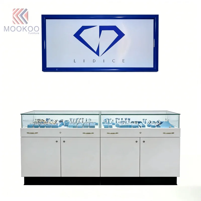 custom.Jewelry Glass Display Cabinet Indian Jewelry Showroom Interior Design