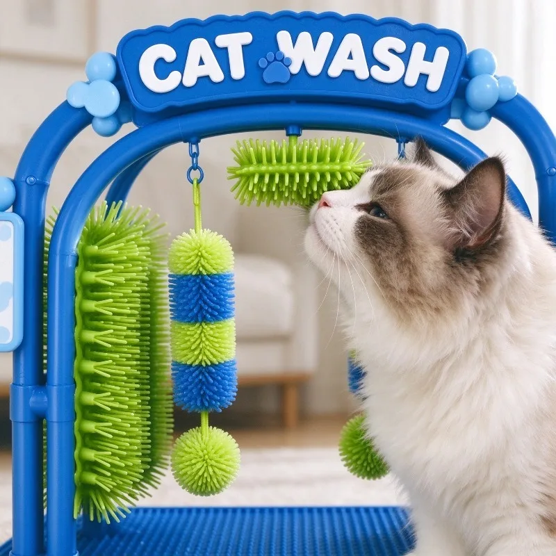 Portable Pet Grooming Station Cute Compact Cat Washing Kit Practical Household Tool for Home Pet Bathing and Daily Hair Care
