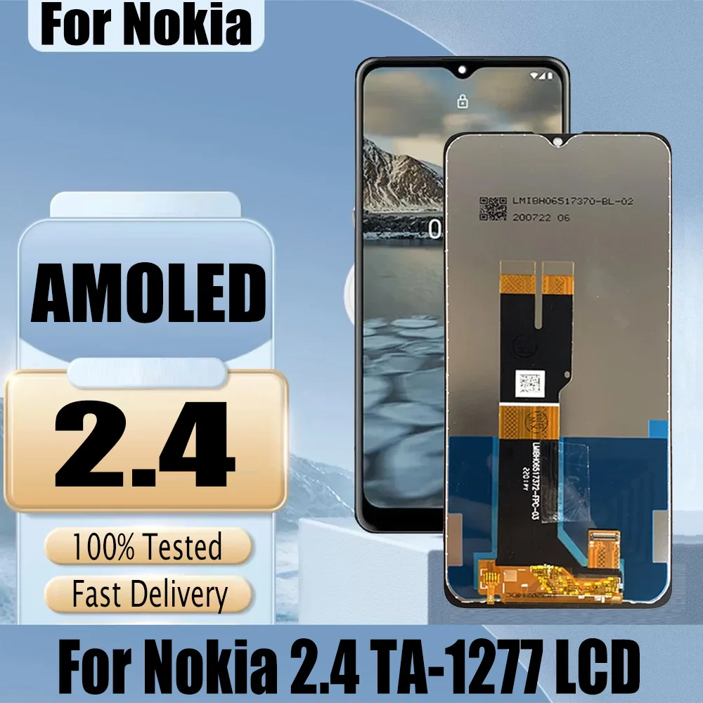 6.5'' Original For Nokia 2.4 LCD Display Touch Screen Digitizer Assembly TA-1277 A-1275 A-1270 LCD Assembly Replacement