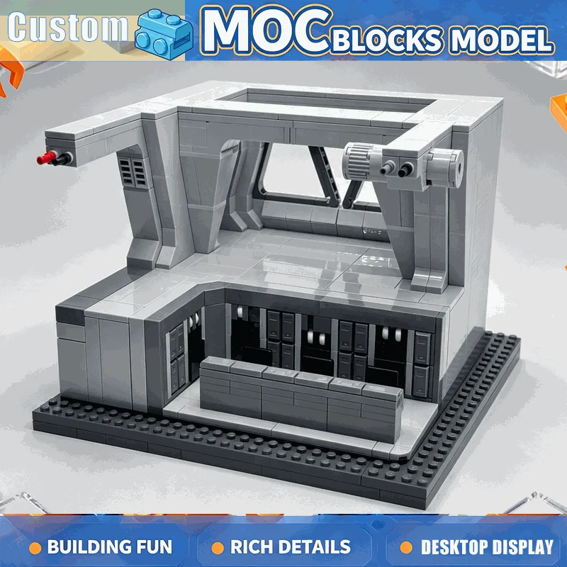 1175PCS Futuristic Space Command Center Diorama Building Blocks Sci Fi Control Room Model DIY Assembly Creative Collection Gift