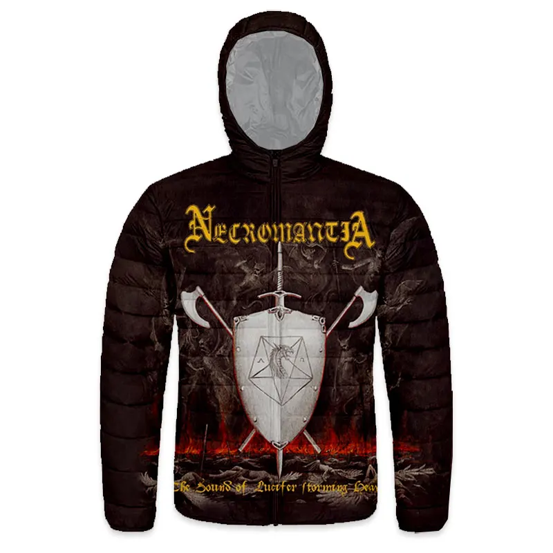 New Fashion 3D Printed  Necromantia  Band   Zipper Down-filled Coat  Hooded Sweatshirts Harajuku Hoody Tops Clothing