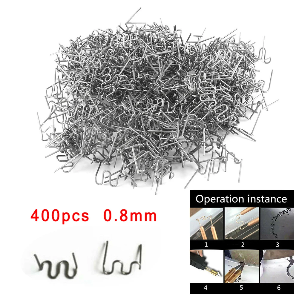 400pcs 0.8mm Hot Staples For Car Bumper Flat Stapler Repair Pre-cut Wave Welding Nail Brand New And High Quality