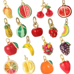 Cute Cherry Lemon Charm Summer Fruit Pendant Jewelry DIY Woman Earrings Necklace Bracelet Keychain Charms for Jewelry Making