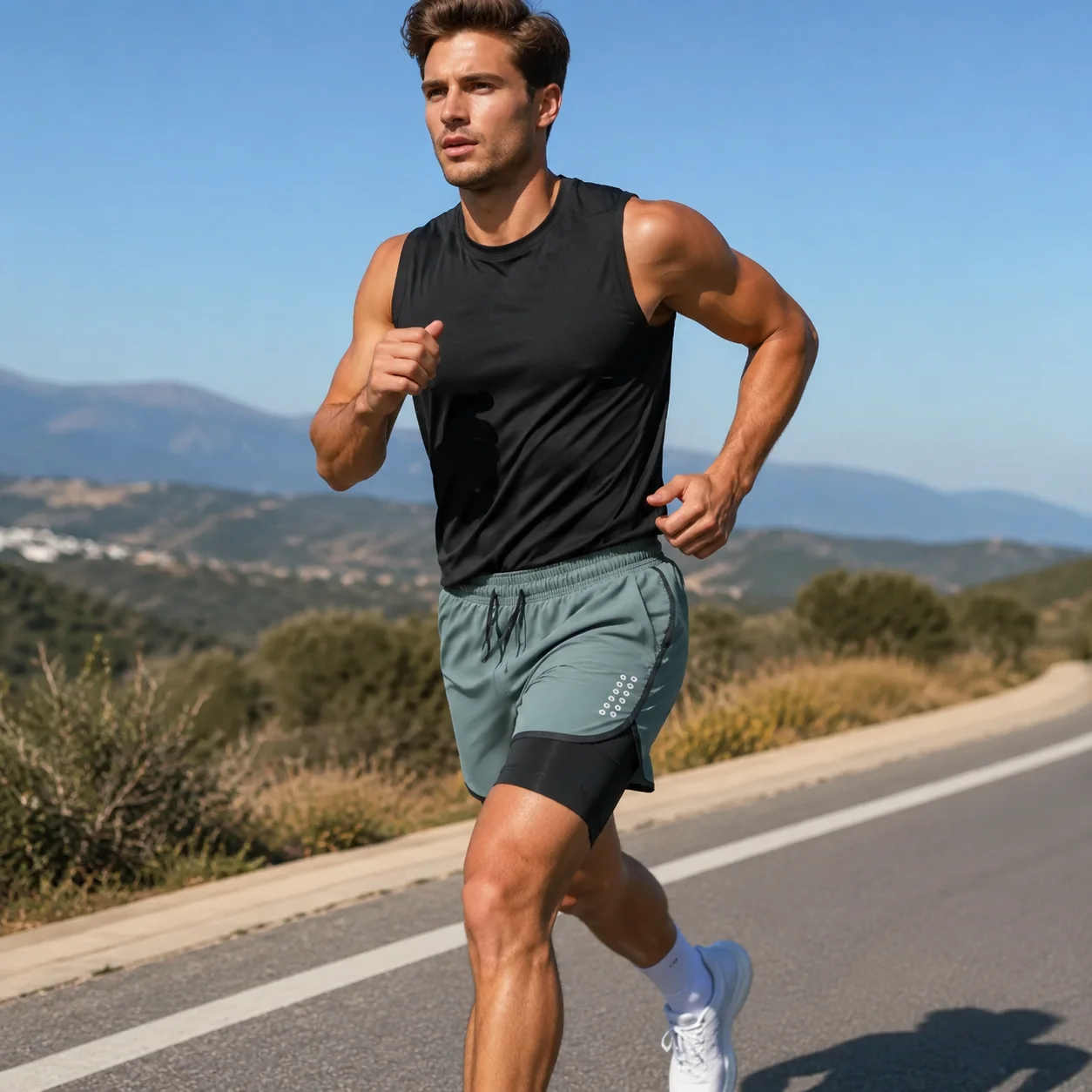 Fitness Gym Shorts Men 2 In 1 Sports Shorts Quick Dry Workout Training Gym Jogging Short Jogger Pants Outdoor Men Running Shorts