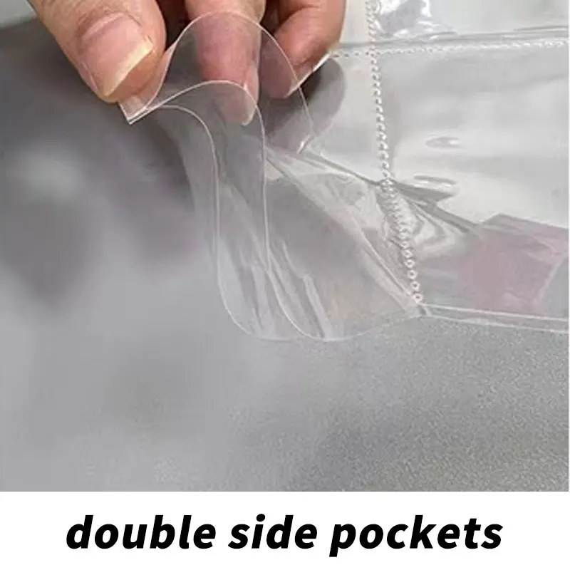 30pcs A5 Clear Photo Album Refill Pages Card Protector 6 Hole Binder Loose Leaf Transparent Sheet Double Side Pockets Organizer