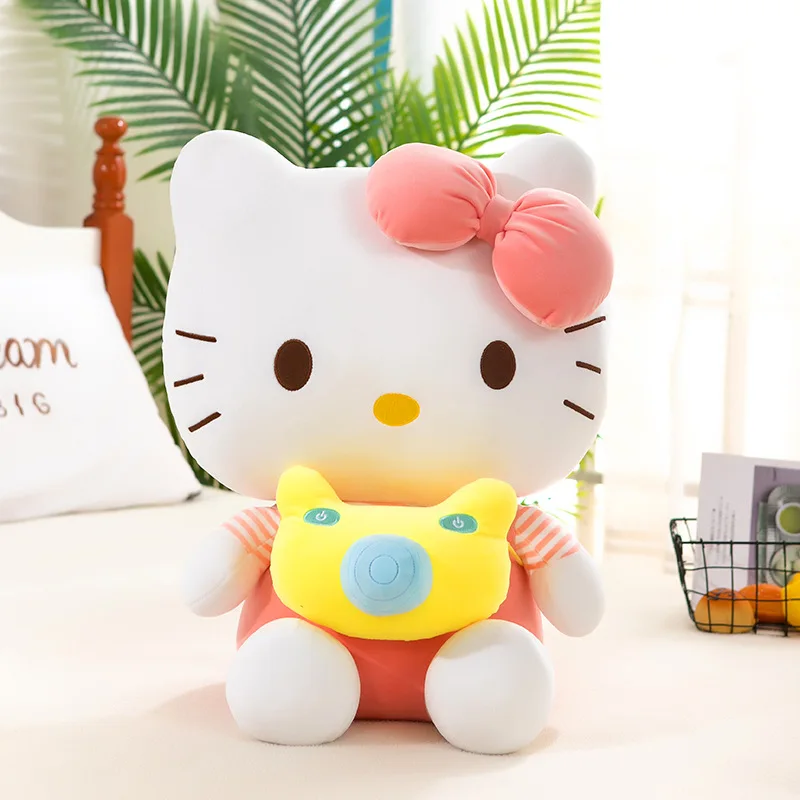 Muñeco de peluche de Hello Kitty para niños, muñeco de gato KT con cámara, almohada de Animal de peluche, regalo para niñas, 35cm