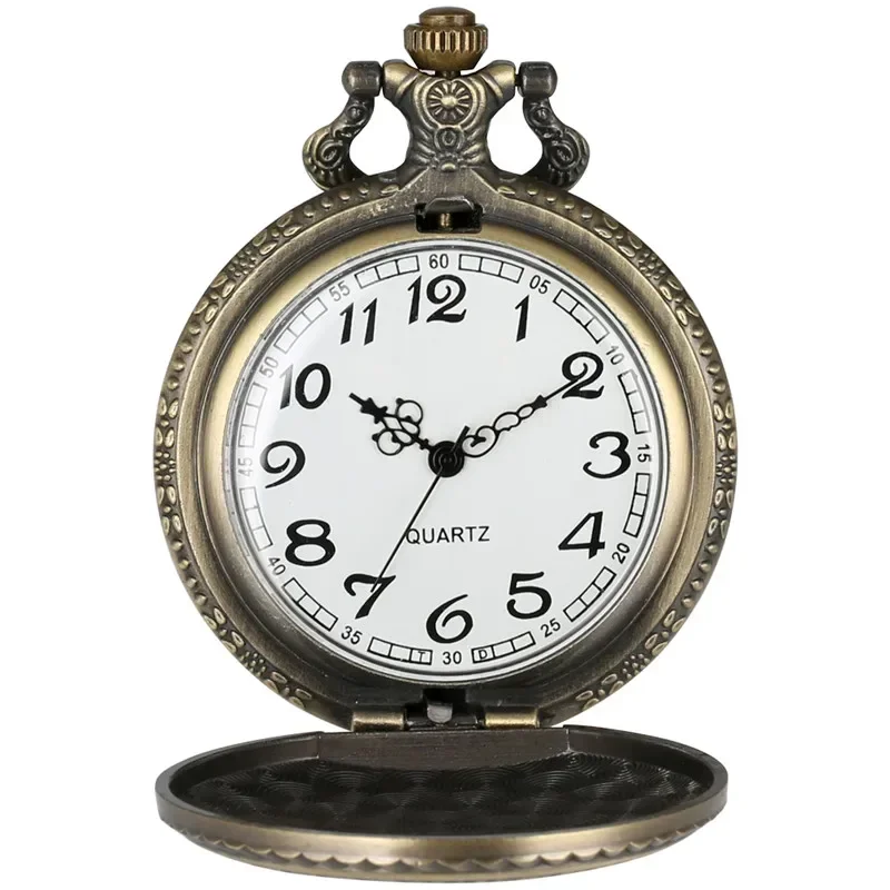Retro Turkey Flag Design Antique Quartz Pocket Watch Necklace Pendant Chain for Men Women with Moon Star Accessory Timepiece