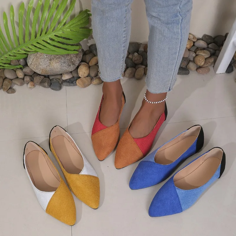 Women Flats Spring Autumn Three Tone Color Female Shoes 2026 New Fashion Loafers Lightweight Comfortable Soft Soled Sneakers