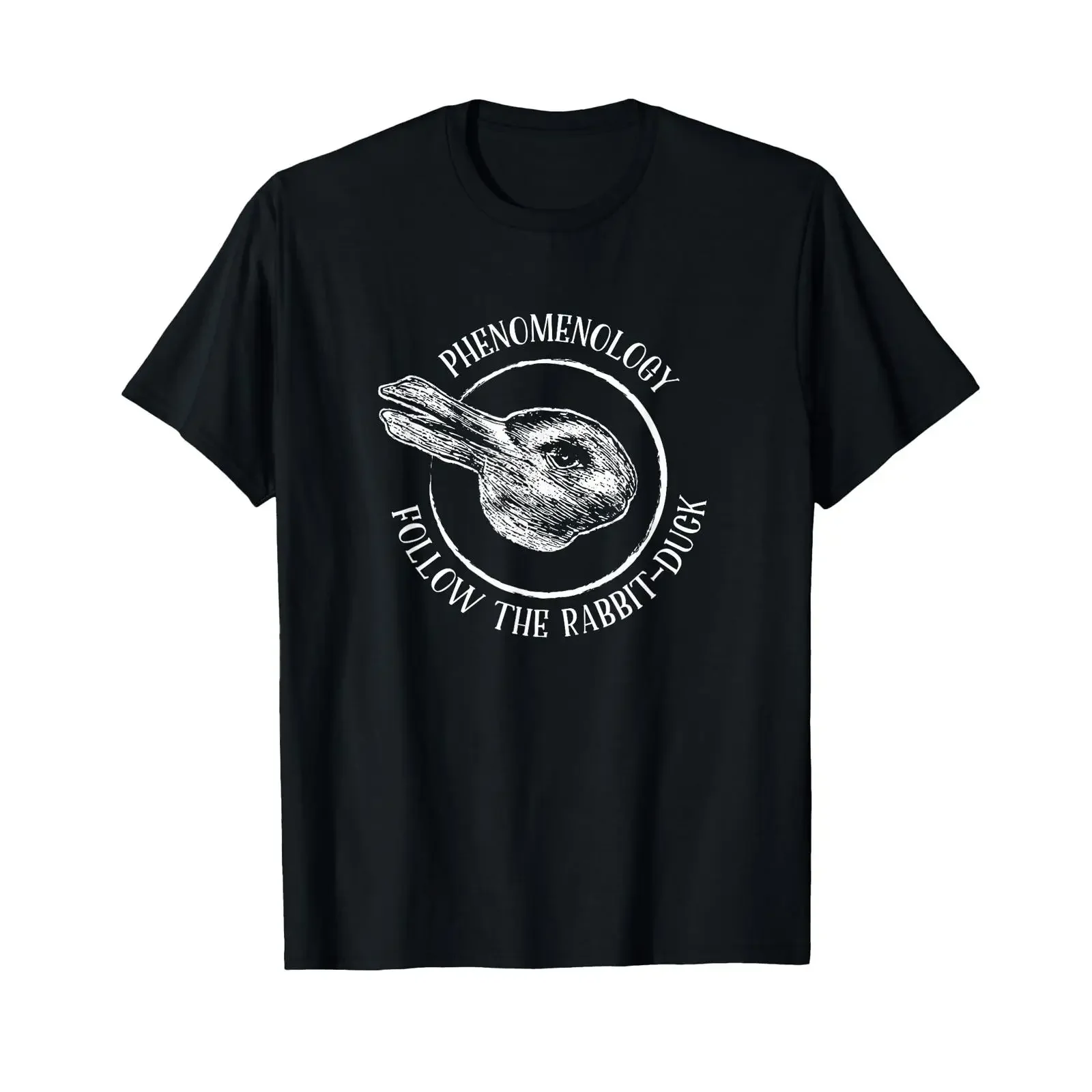 Wittgenstein Rabbit Duck Illusion Funny Philosopher T Shirt vintage Washed Stylish Soft homme Slightly Comfortable Breathable