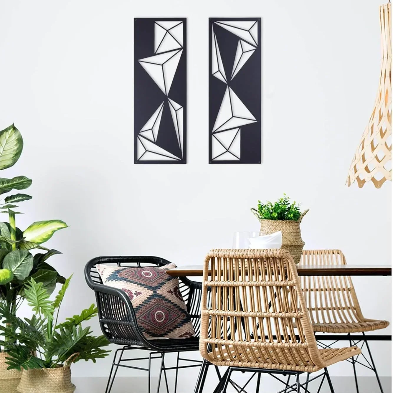 Two Piece Wall Decoration Metal Wall Art Decoration Minimalist Abstract Wall Art Hanging for Bedroom Living Room