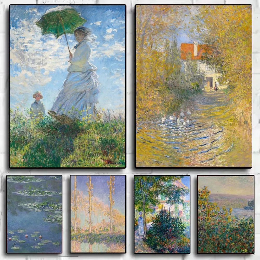 Claude Monet Anime Poster HD art sticky wall waterproof home living room bedroom bar aesthetic decoration