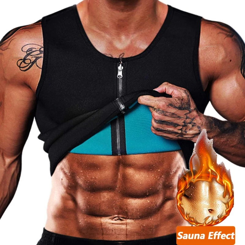 Men Slimming Vest Sauna Sweat Vest Body Shaper Neoprene Tank Top Abdomen Control Waist Trainer Fat Burning Shapewear