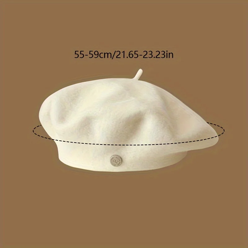 قبعة رسام فنية متعددة الوظائف للخريف والشتاء بتصميم عتيق بلون سادة للرجال والنساء #3