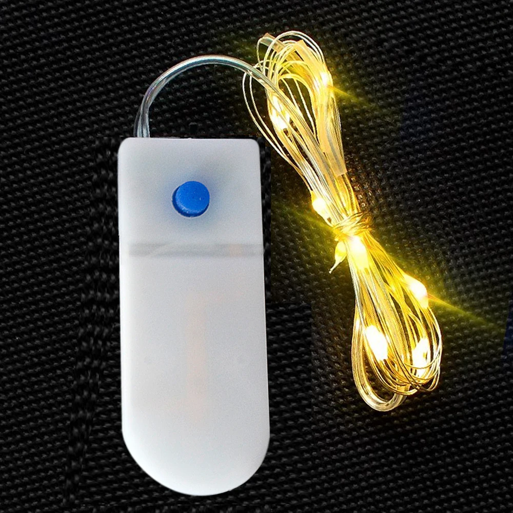 Waterdicht Fairy Light CR2032 Batterij-aangedreven LED Mini-kerstlicht Koperdraad Lichtslinger voor bruiloft Kerstslingerfeest