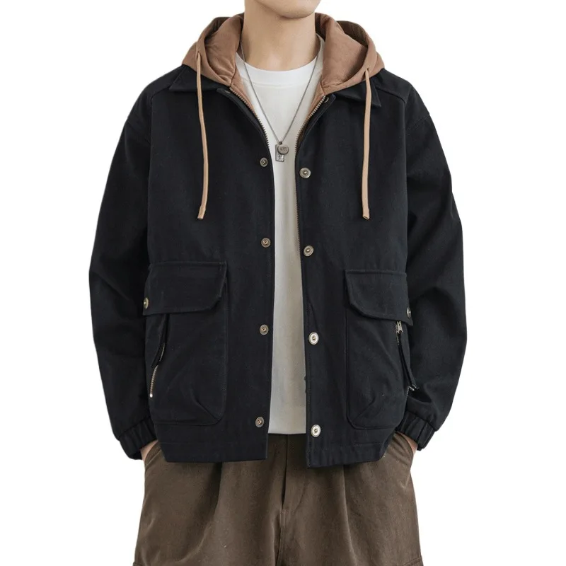 

Windproof Men New Jacket Brand New Hooded Warm Jacket Men Casual Hooded Jackets Multi Pocket Waterproof Trend Style Jacket