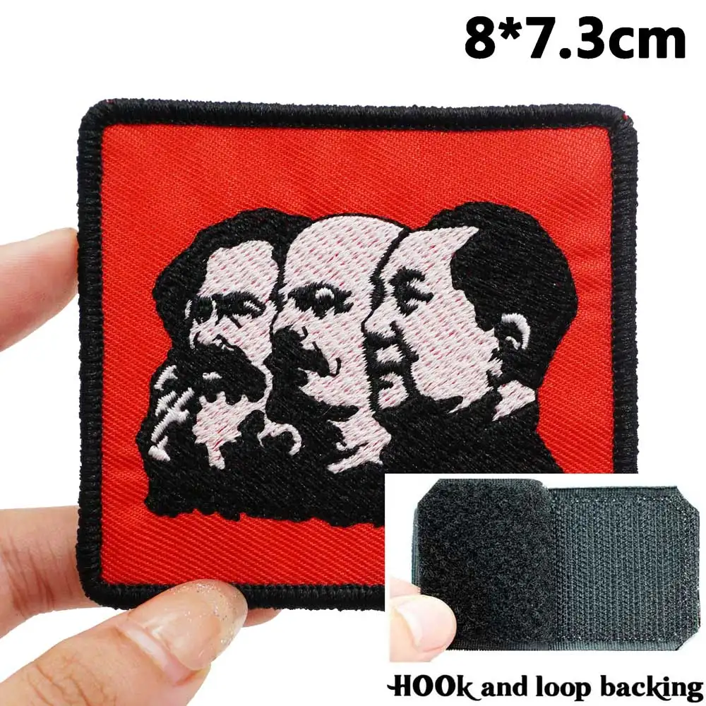 Marx and Mao Zedong Tactical Embroidery Patches with Hook and Loop Backing for Backpacks Clothing military Accessories