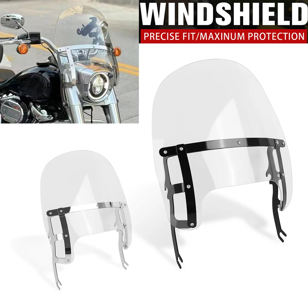 Quick Release Touring Windshield Visor Windscreen Wind Shield Deflectors For Harley Softail Fatboy FLFB FLFBS 2018-2022 2023