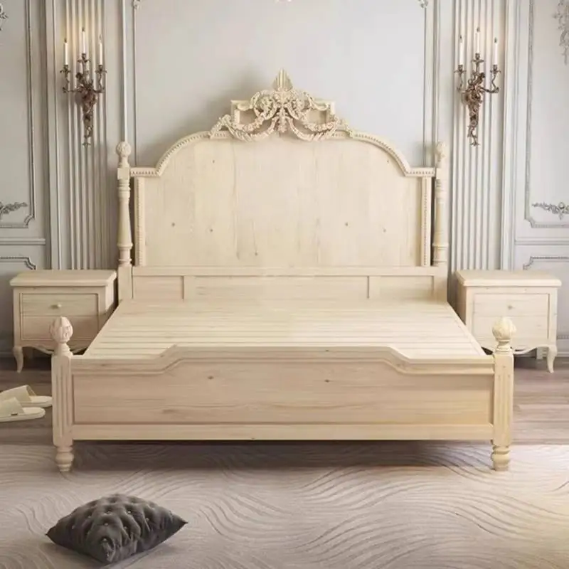 Camas Matrimoniales Modernas de Lujo con Diseños Nórdicos, Bases de Almacenamiento, Camas Altas Dobles de Madera para Parejas, Muebles para Dormitorios