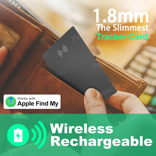 Cartera Tarjeta antipérdida Seguimiento de ubicación Etiqueta inteligente GPS con iPhone Encuentra mi dispositivo Bluetooth Tarjeta ultrafina Carga inalámbrica IP67