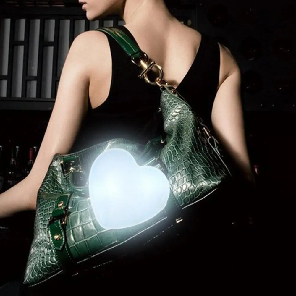 LED Purse Light Glow Heart Light Handbag Purse Lamp 2 Modes Adjustable Touch Sensor Activation Purse Glow Light Lamp Keychain