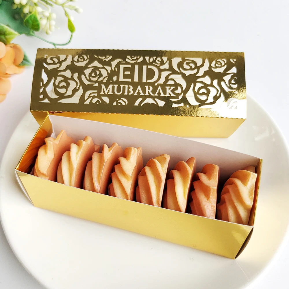 10pcs Eid Mubarak Gift Box Ramadan Kareem Chocolate Candy Boxes Muslim Islamic Festival Decoration DIY Party Supplie Eid Al-fitr