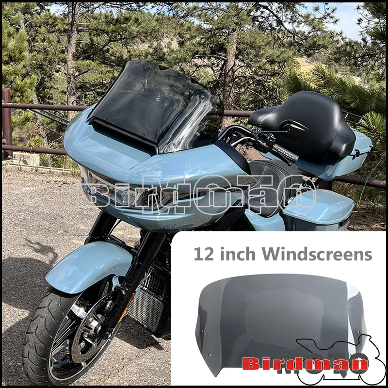 

12-дюймовое прозрачное ветровое стекло дымового стекла для моделей Harley Road Glide FLTRX 117 2024-позднее лобовое стекло мотоцикла Faring