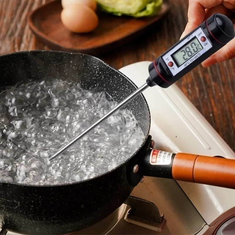 

Kitchen Stainless Steel Digital Meat Thermometer Digital Kitchen Probe Thermometer Food Cooking BBQ Meat Steak Turkey Wine